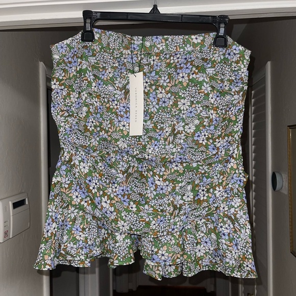 Veronica Beard Taras Floral Silk Mini Skirt - Picture 3 of 9